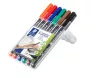 Alkoholos marker készlet, OHP, 0,6 mm, STAEDTLER "Lumocolor® 318 F", 6 különböző szín