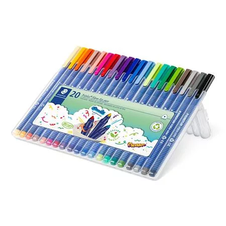 Filctoll készlet, 1 mm, STAEDTLER "Triplus 323", 20 különböző szín