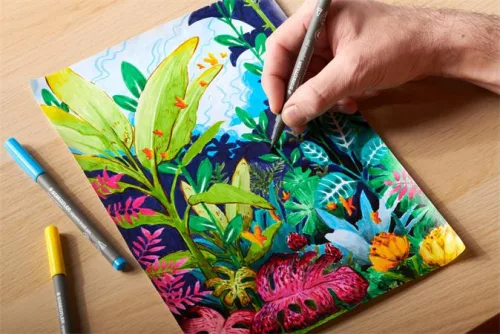 Filctoll, 1 mm, kúpos, 2 db, STAEDTLER® "Pigment pen 376", intenzív fekete