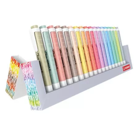 Szövegkiemelő készlet, 1-4 mm, STABILO "Swing Cool", 18 db-os asztali készlet