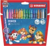 Filctoll készlet, vastag, 2 mm, STABILO "Power", Mancs őrjárat, 18 különböző szín