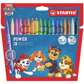   Filctoll készlet, vastag, 2 mm, STABILO "Power", Mancs őrjárat, 18 különböző szín