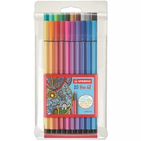   Filctoll készlet, 1 mm, STABILO "Pen 68", 20 különböző szín