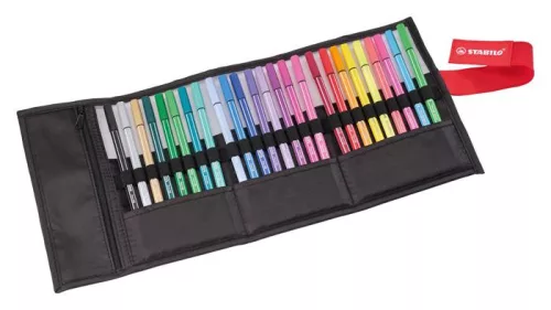 Filctoll, készlet, 1 mm, felcsavarható, STABILO "Pen 68 ARTY", 25 különböző színű