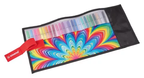 Filctoll, készlet, 1 mm, felcsavarható, STABILO "Pen 68 ARTY", 25 különböző színű