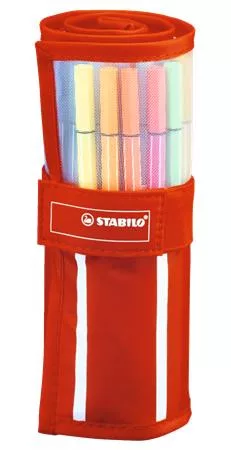 Filctoll, készlet, 1 mm, felcsavarható szett, STABILO "Pen 68", 30 különböző szín