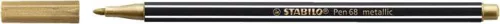 Filctoll, 1,4 mm, STABILO "Pen 68 metallic", arany