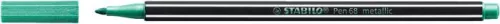 Filctoll, 1,4 mm, STABILO "Pen 68 metallic", metálzöld