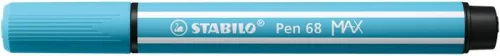Filctoll, 1-5 mm, vágott hegy, STABILO "Pen 68 MAX", azúrkék