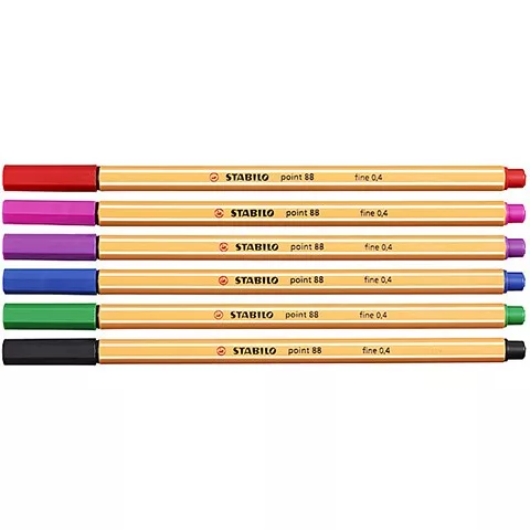 Tűfilc készlet Stabilo 6 db, különböző színek