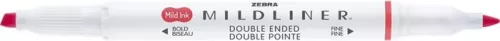 Szövegkiemelő, 1,0/3,5 mm, kétvégű ZEBRA "Mildliner Cool & Refined" piros