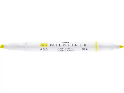Szövegkiemelő, 1,0/3,5 mm, kétvégű, ZEBRA "Mildliner Fluorescent", sárga