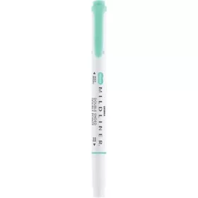   Szövegkiemelő, 1,0/3,5 mm, kétvégű, ZEBRA "Mildliner Fluorescent", türkiz