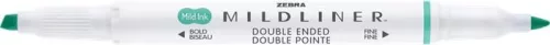 Szövegkiemelő, 1,0/3,5 mm, kétvégű, ZEBRA "Mildliner Fluorescent", türkiz